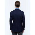 Veste En Natté De Laine - Bleu Marine