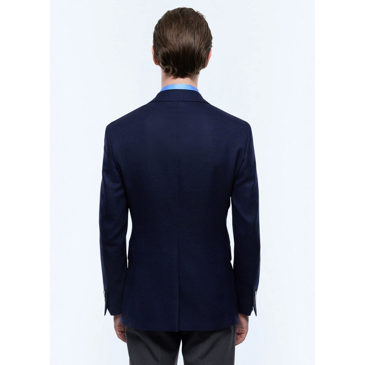 Veste En Natté De Laine - Bleu Marine