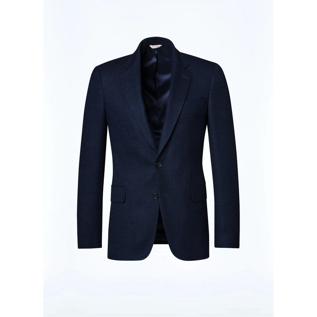 Veste En Natté De Laine - Bleu Marine