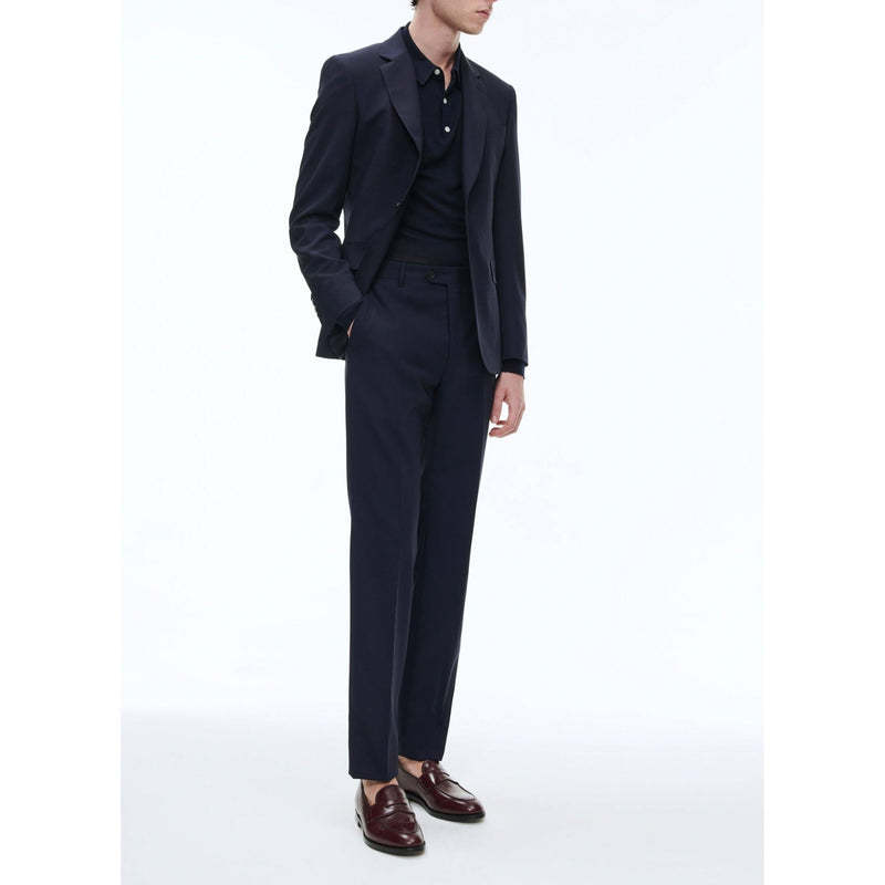 Chaqueta de traje en lona de lana azul marino - Carbono - Hombre