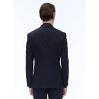 Chaqueta de traje en lona de lana azul marino - Carbono - Hombre