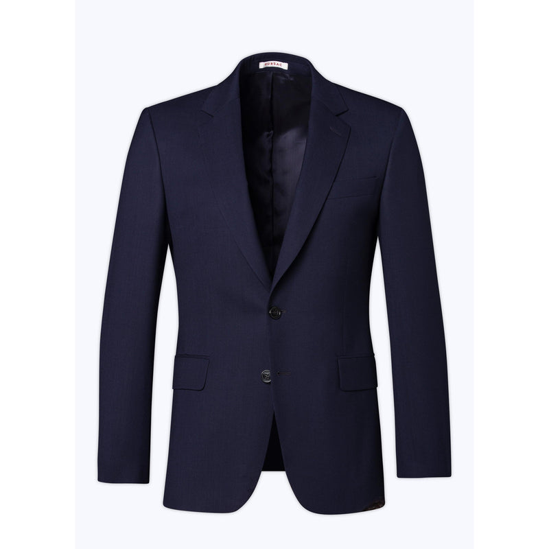 Chaqueta de traje en lona de lana azul marino - Carbono - Hombre