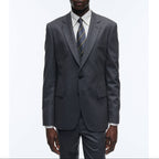 Fursac - Chaqueta Lisa De Franela Stretch Gris Oscuro - Acero