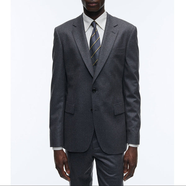 Fursac - Chaqueta Lisa De Franela Stretch Gris Oscuro - Acero