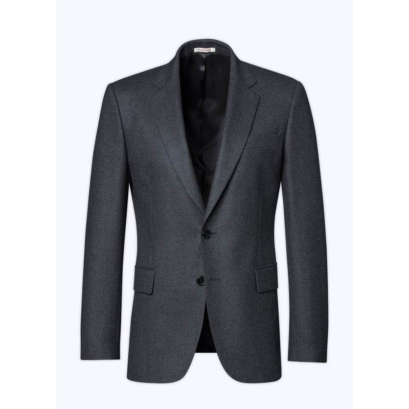 Veste Flanelle Stretch Unie Gris Foncé - Acier