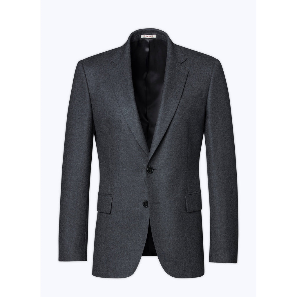 Fursac - Chaqueta Lisa De Franela Stretch Gris Oscuro - Acero