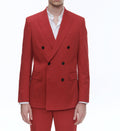 Fursac - Chaqueta cruzada de gabardina de algodón - Bermellón - Hombre