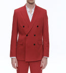 Fursac - Veste Croisée En Gabardine De Coton - Vermillon - Homme