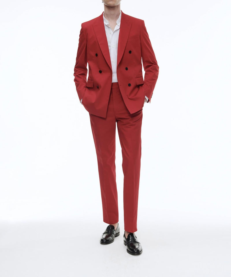 Fursac - Veste Croisée En Gabardine De Coton - Vermillon - Homme