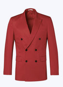Fursac - Veste Croisée En Gabardine De Coton - Vermillon - Homme