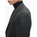 Chaqueta ajustada de tejido de cestería de lana - Antracita