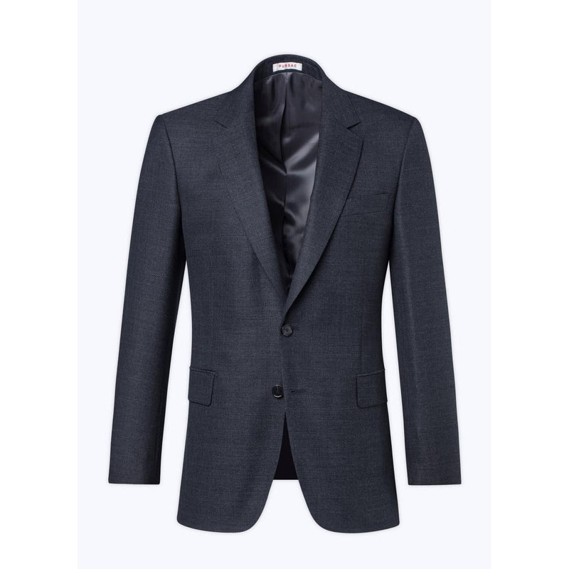 Chaqueta ajustada de tejido de cestería de lana - Antracita