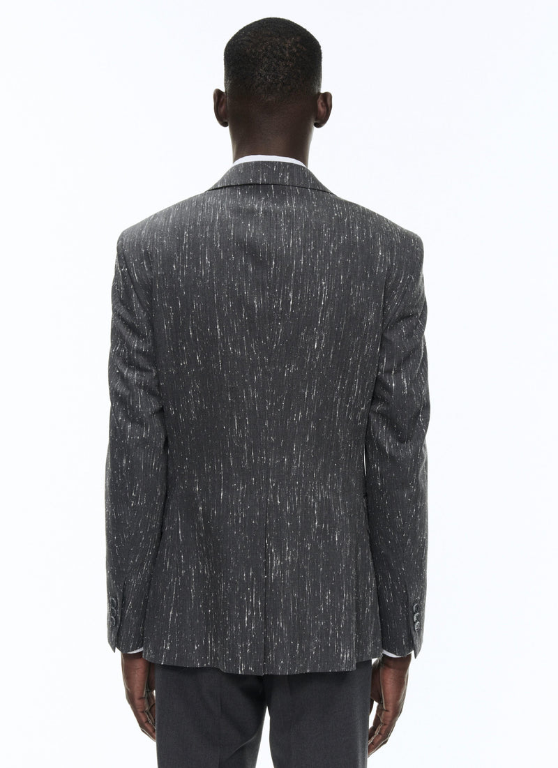 Fursac - Serge De Laine Jacket in Mottled Grey