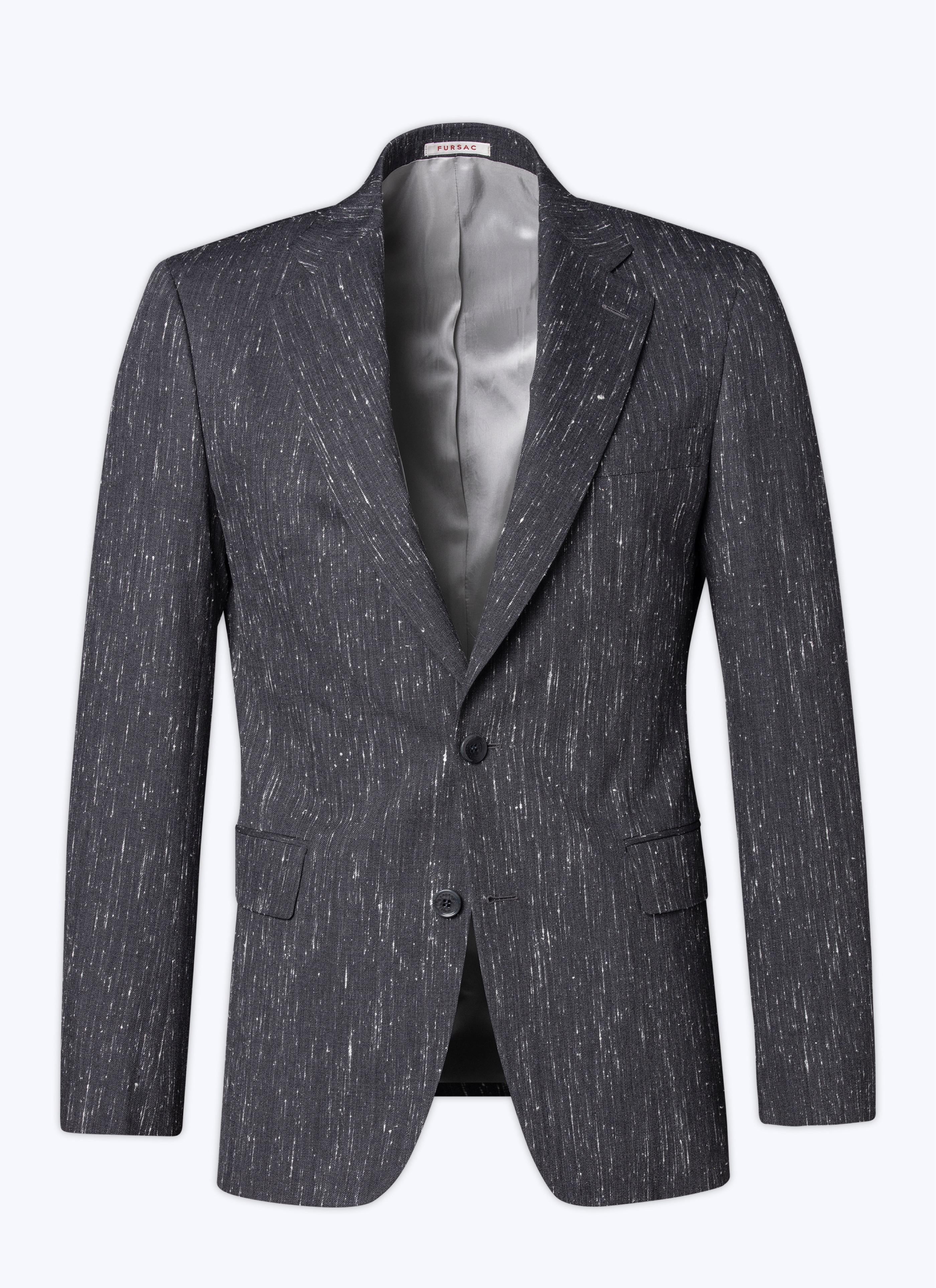 Fursac - Chaqueta Serge de lana moteada - Acero - Hombres