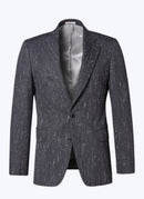 Fursac - Veste En Serge De Laine Mouchetée - Acier - Homme