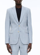 Fursac - Veste En Seersucker De Laine À Rayures - Saphir - Homme