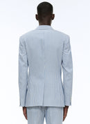 Fursac - Veste En Seersucker De Laine À Rayures - Saphir - Homme