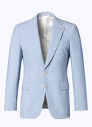 Fursac - Veste En Seersucker De Laine À Rayures - Saphir - Homme