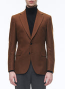 Fursac - Veste Ajustée En Flanelle De Laine - Cannelle - Homme