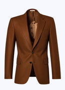 Fursac - Veste Ajustée En Flanelle De Laine - Cannelle - Homme