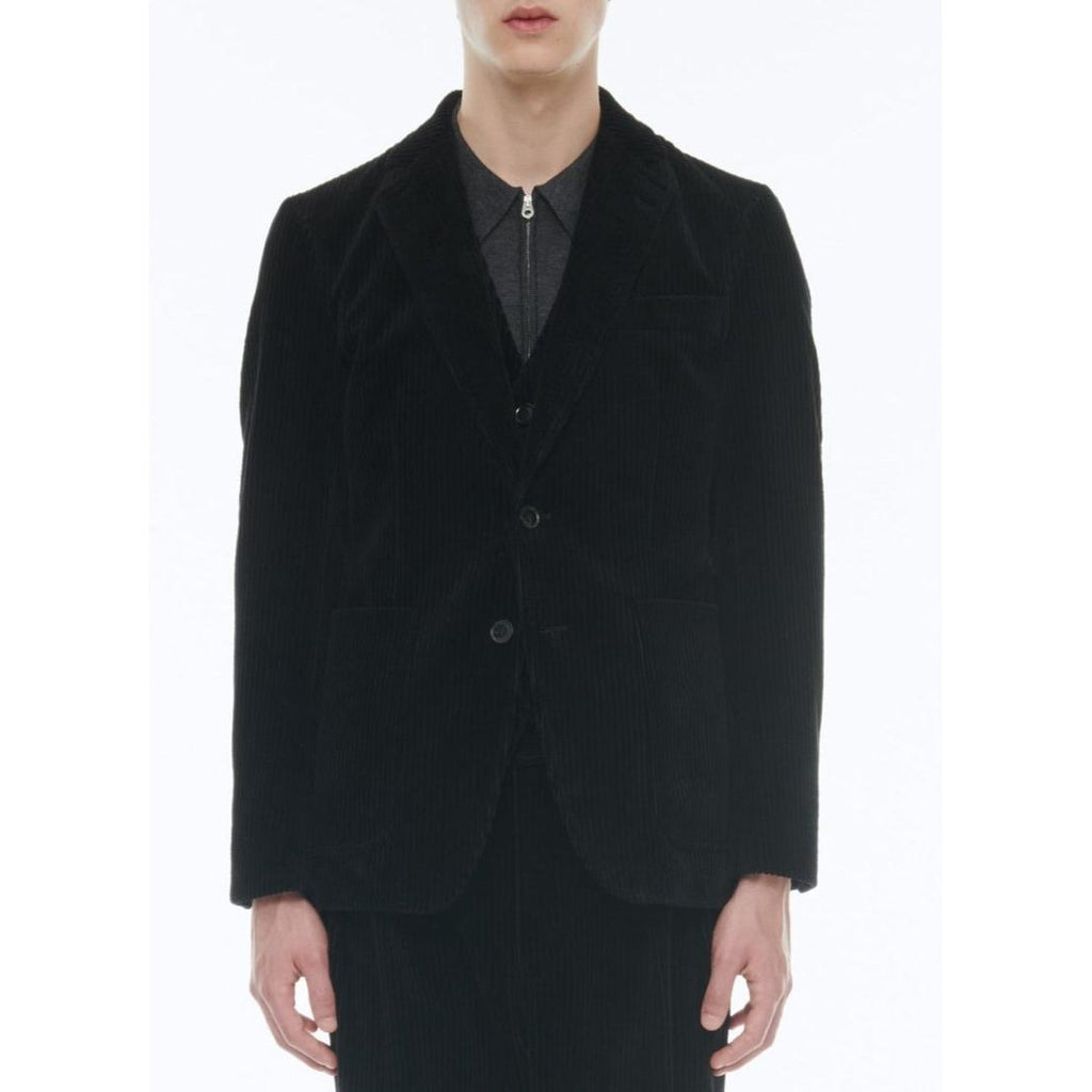 Chaqueta recta de pana - Negro
