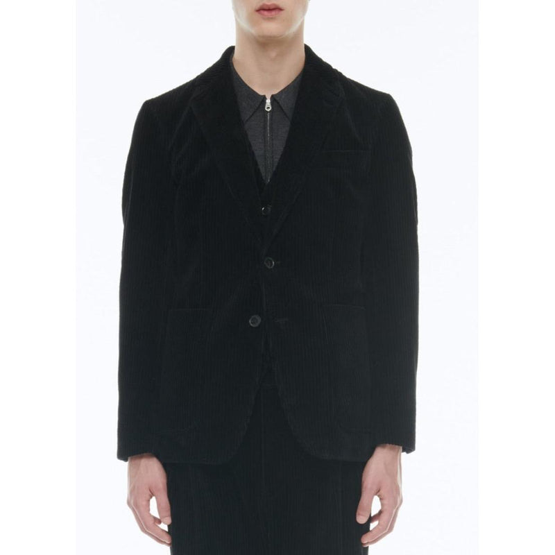 Veste Droite En Velours Côtelé - Noir