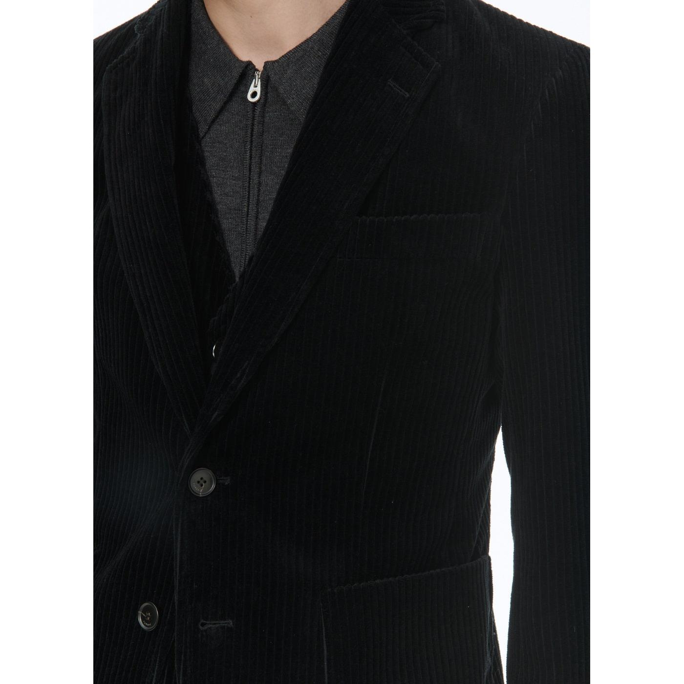 Chaqueta recta de pana - Negro