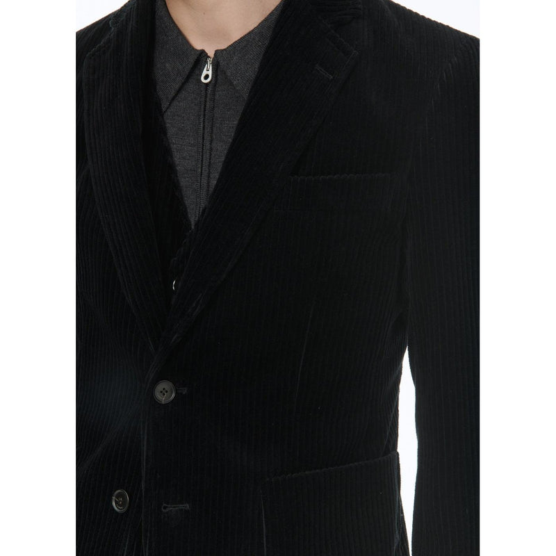 Veste Droite En Velours Côtelé - Noir