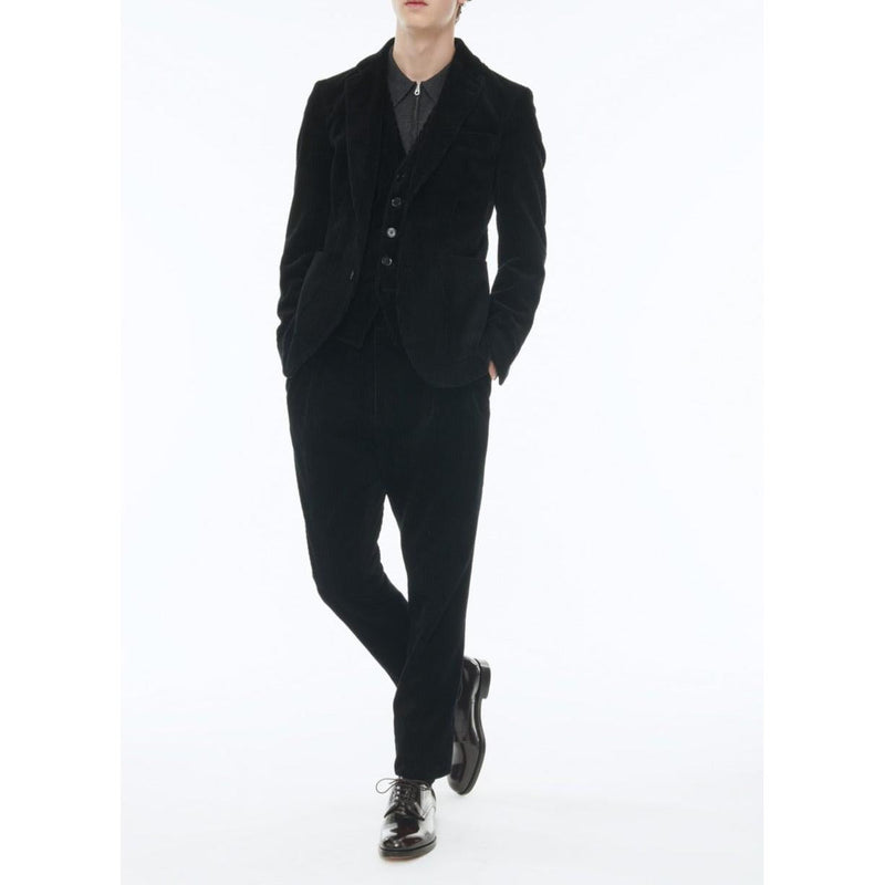 Veste Droite En Velours Côtelé - Noir