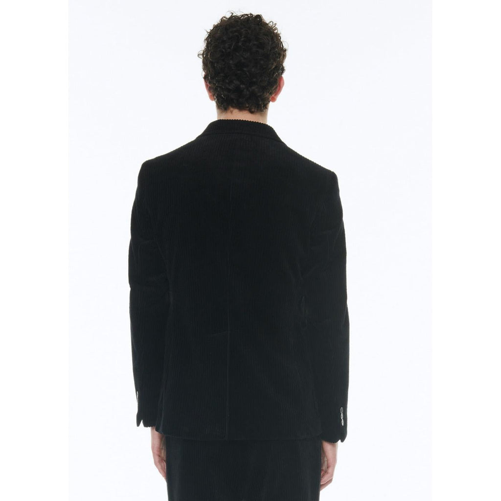 Chaqueta recta de pana - Negro