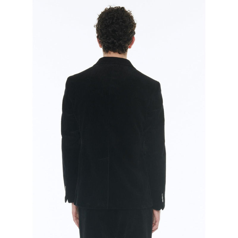 Veste Droite En Velours Côtelé - Noir