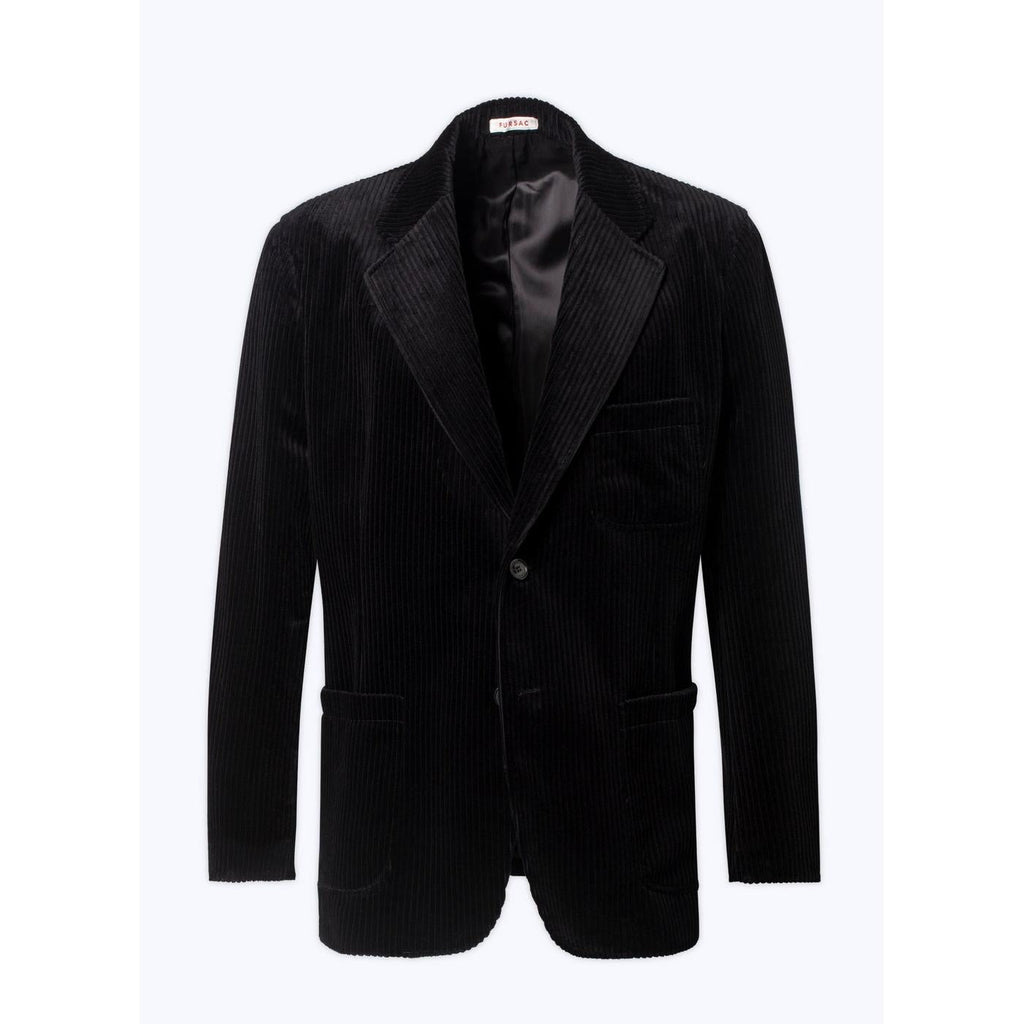 Chaqueta recta de pana - Negro