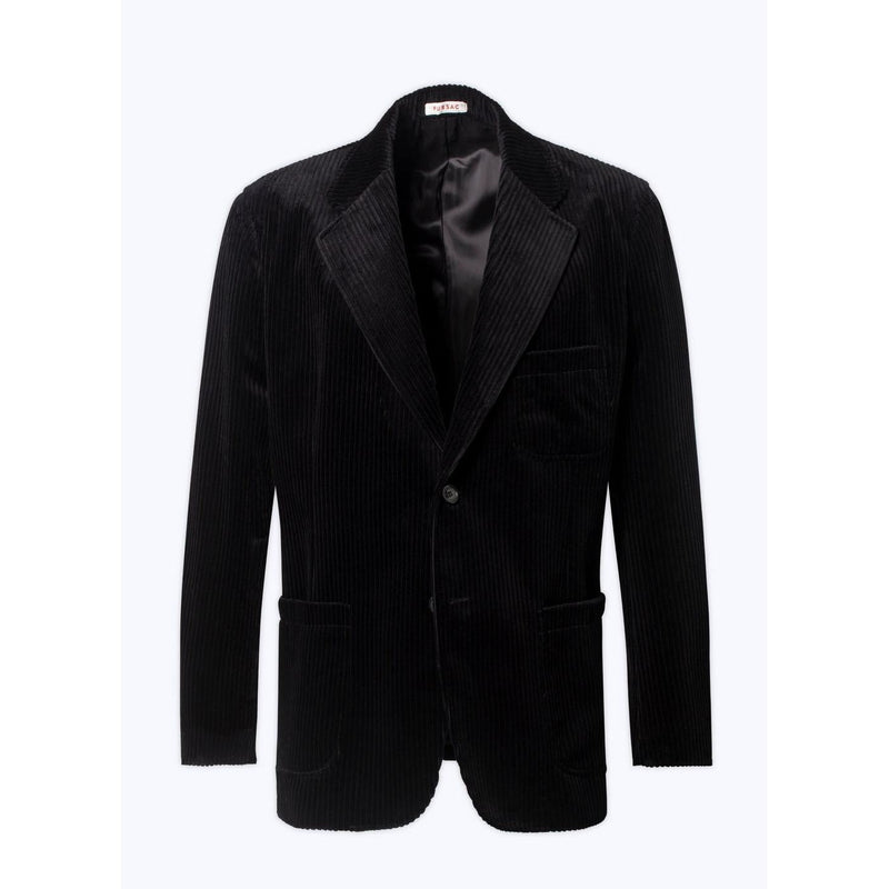 Veste Droite En Velours Côtelé - Noir