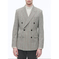 Chaqueta De Mezcla De Lana De Doble Botonadura - Blanco Y Negro