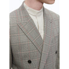 Chaqueta De Mezcla De Lana De Doble Botonadura - Blanco Y Negro