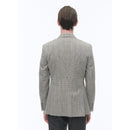 Veste Croisée En Laine Mélangée - Noir Et Blanc