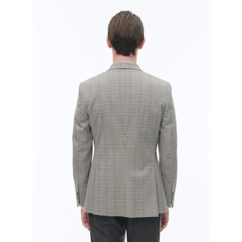 Veste Croisée En Laine Mélangée - Noir Et Blanc