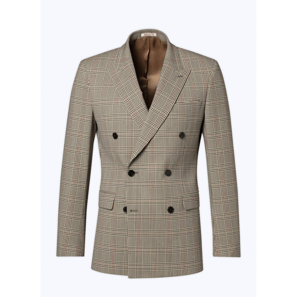 Chaqueta De Mezcla De Lana De Doble Botonadura - Blanco Y Negro