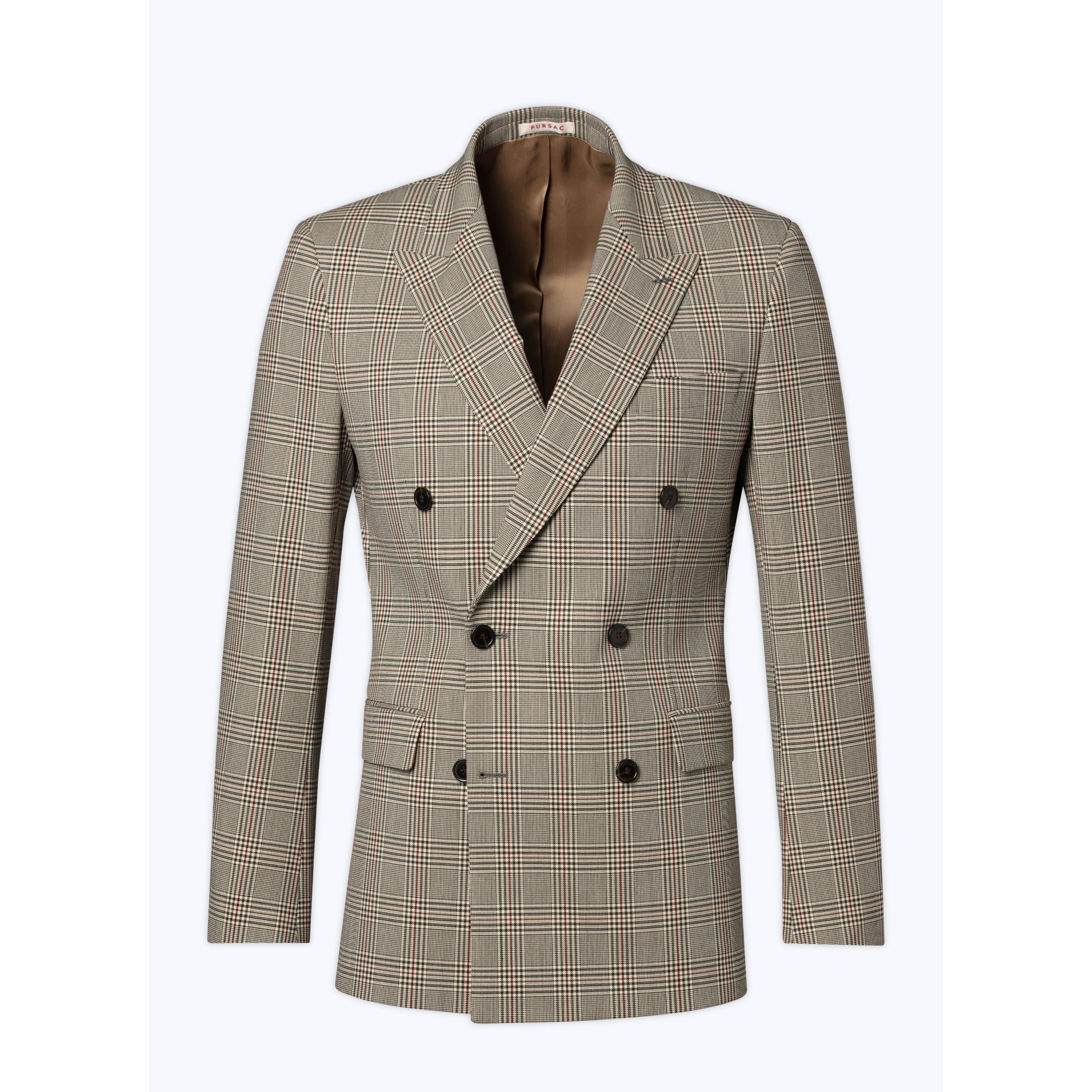 Chaqueta De Mezcla De Lana De Doble Botonadura - Blanco Y Negro