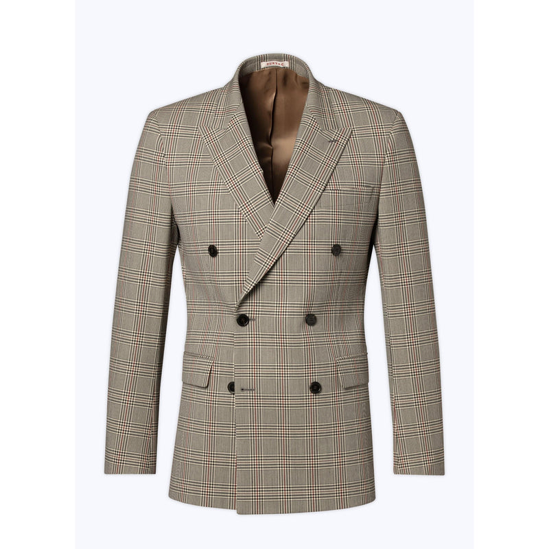 Veste Croisée En Laine Mélangée - Noir Et Blanc