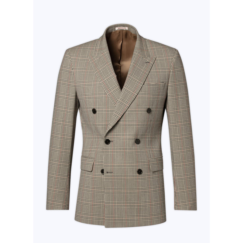 Veste Croisée En Laine Mélangée - Noir Et Blanc