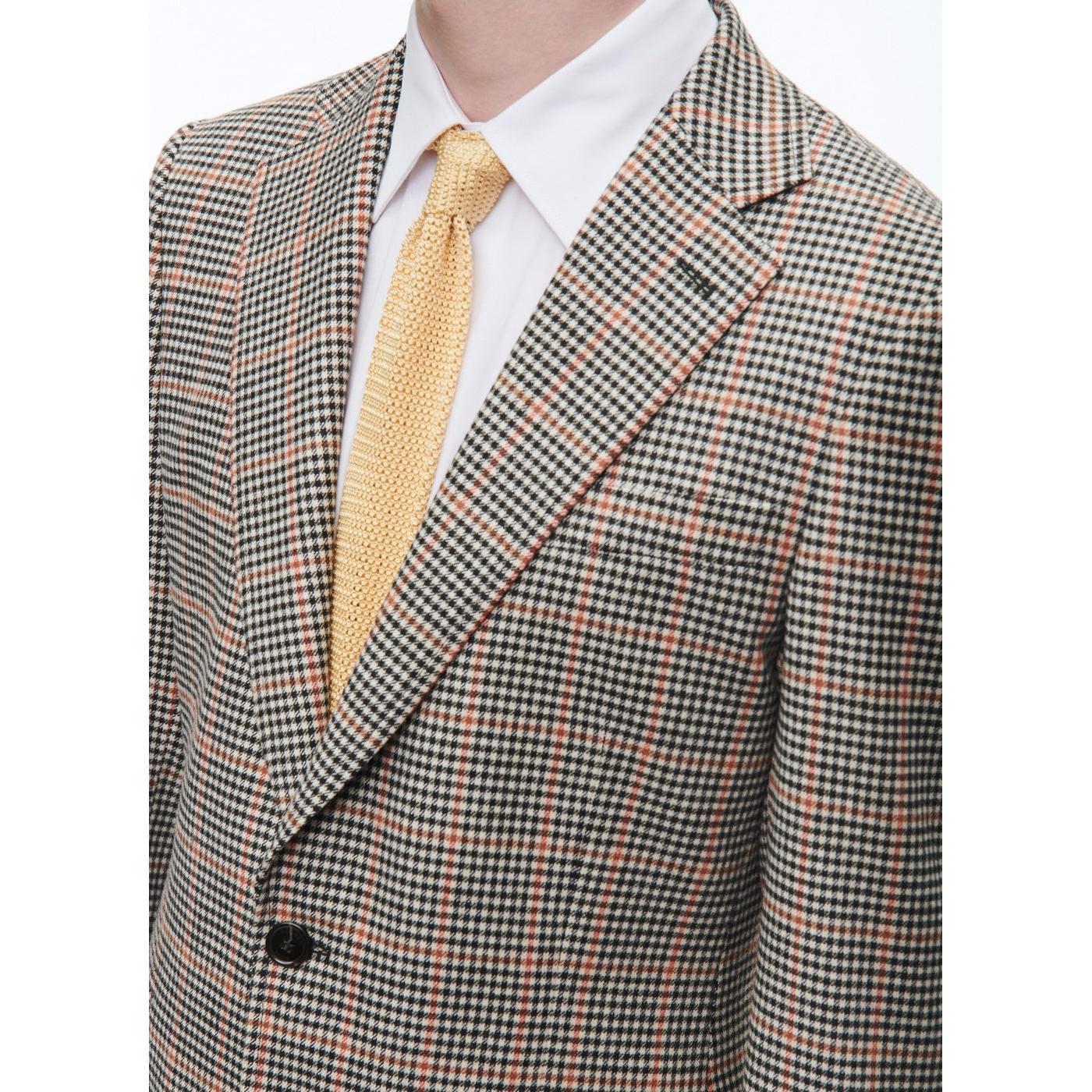 Chaqueta ajustada con estampado de pata de gallo - Blanco y negro