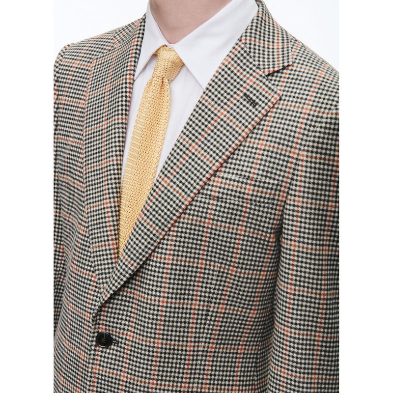 Chaqueta ajustada con estampado de pata de gallo - Blanco y negro