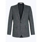 Fitted Herringbone Wool Jacket - Gray - Herringbone