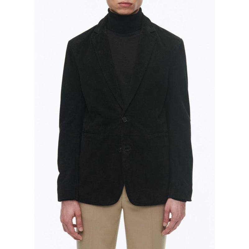 Blazer En Cuir Suedine - Noir