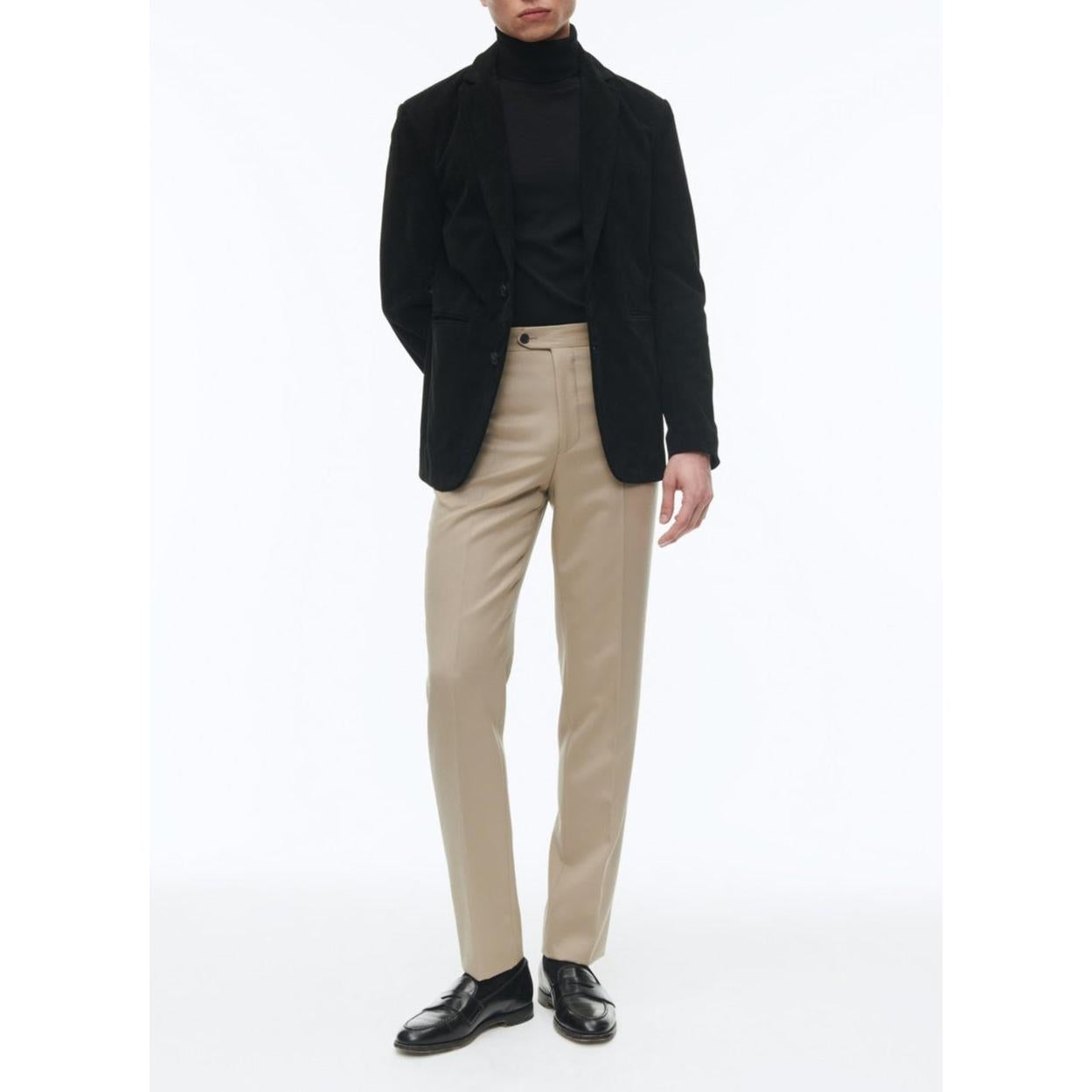 Fursac - Blazer En Cuir Suedine - Noir