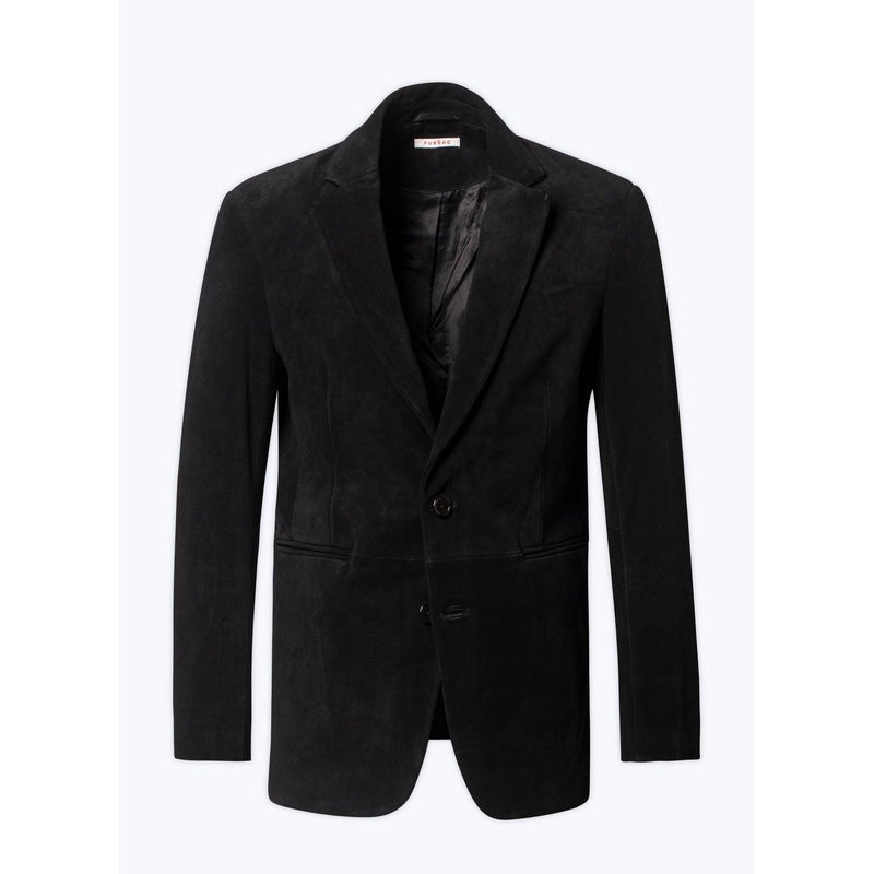 Blazer En Cuir Suedine - Noir