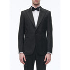 Veste De Costume En Jacquard De Laine - Noir