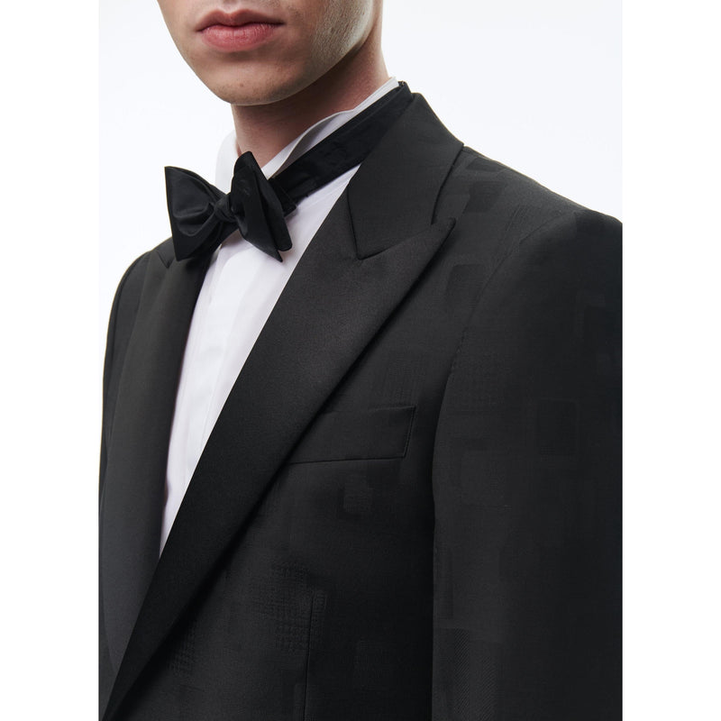 Veste De Costume En Jacquard De Laine - Noir