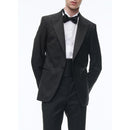 Veste De Costume En Jacquard De Laine - Noir